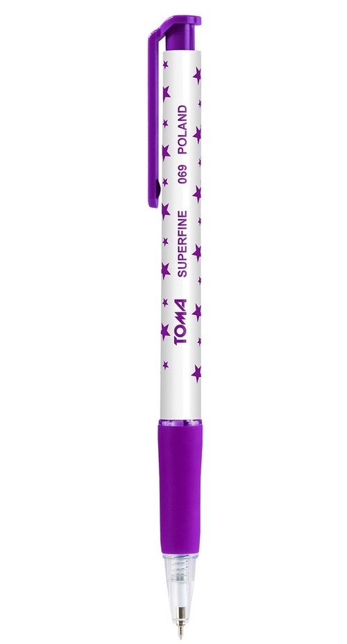 Długopis w gwiazdki Superfine Automat fioletowy 30 sztuk (069)