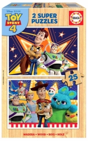 Puzzle 2x25, Toy Story 4 (drewniane) - Kevin Prenger