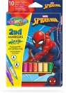 Flamastry dwustronne Colorino Kids 10 kolorów Spiderman