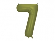 Balon foliowy cyfra 7 86cm oliwkowy