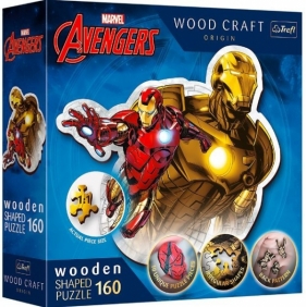 Puzzle 160 elementów Puzzle drewniane konturowe Odważny Iron Man (20183)