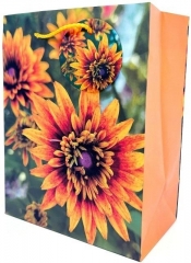 Torebka ozdobna matowa 18x23x10cm Kwiaty