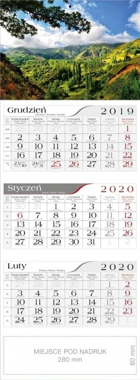 Kalendarz 2020 Trójdzielny Włoskie Cyprysy CRUX