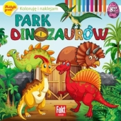 Park dinozaurów. Koloruję i naklejam - praca zbiorowa