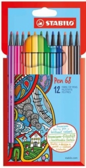Flamastry Pen 68 12 kolorów STABILO