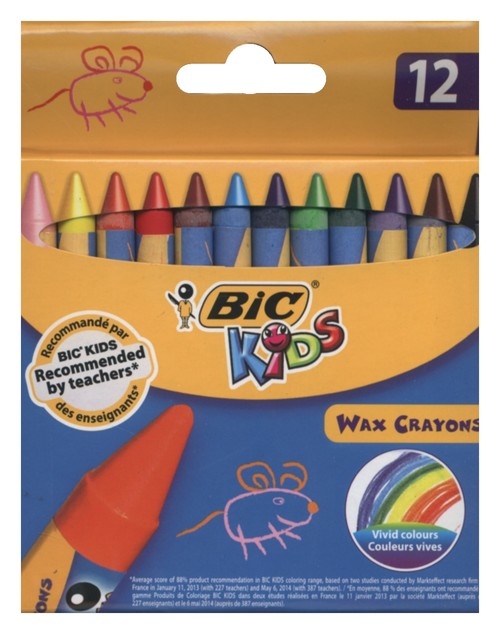 Kredki świecowe Wax Crayons pudełko 12 sztuk