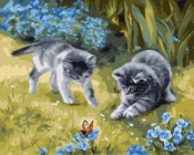 Malowanie po numerach - Koty w ogrodzie 40x50cm