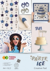 Blok Happy Color Party Ice, A4/10 ark, holographic + brokat