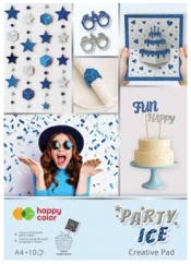 Blok Happy Color Party Ice, A4/10 ark, holographic + brokat