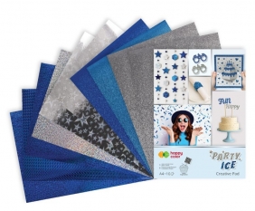 Blok Happy Color Party Ice, A4/10 ark, holographic + brokat