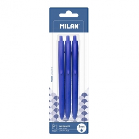 Długopis Milan P1 Touch, niebieski - 3 szt. (BWM10253)