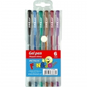 Długopisy żelowe Fun&Joy metaliczne, 6 kolorów (203261)