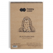 Szkicownik na spirali Happy Color Black&Brown A5, 50 ark, 2 kolory (HA 3808 1520-BB50)