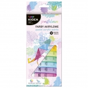 Kidea, Farby akrylowe pastelowe - 12 kolorów (12 ml)
