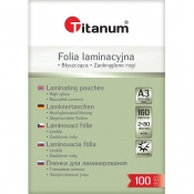 Folia do laminowania Titanum A3 80 mic, 303mm x 426mm - przezroczysta (128869)