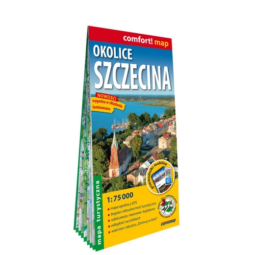 Okolice Szczecina laminowana mapa turystyczna 1:75 000