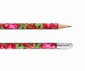 Ołówek góralski czerwony z gumką (20 szt) FOLKSTAR