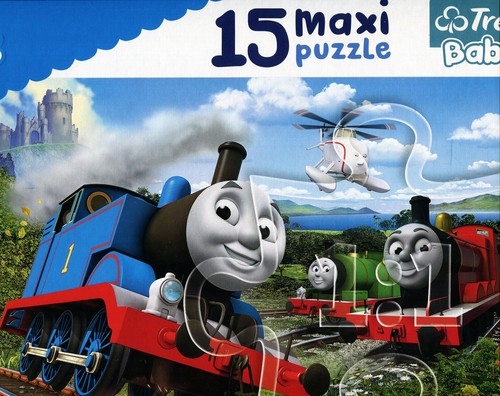Puzzle 15 Maxi Tomek i przyjaciele Pędzące lokomotywy (14283) (Uszkodzone opakowanie)