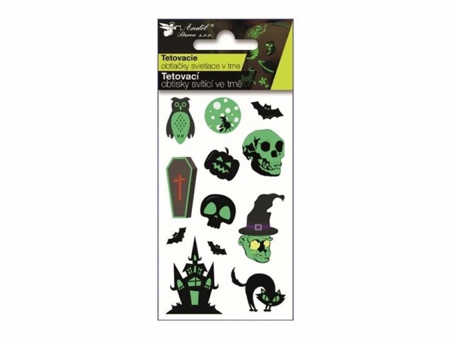 <img src='https://webimage.pl/pics/839/4/d8595710434839.jpg' style='height:440px' /> Tatuaże świecące w ciemności Halloween 10,5x6cm