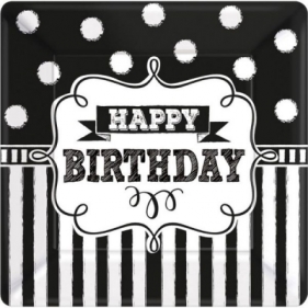 Talerz jednorazowy Amscan talerz happy birthday (591671)