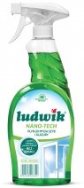 Ludwik, Płyn do mycia szyb i glazury green apple nano-tech, 750ml