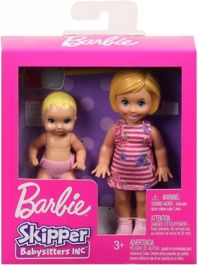 Lalki Barbie Rodzeństwo Blondynka + niemowlę (GFL30/GFL31) (Uszkodzone opakowanie)