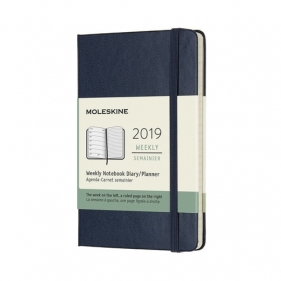 Kalendarz 2019 tygodniowy Moleskine 12M P twarda oprawa, szafirowy - Praca Zbiorowa