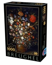 Puzzle 1000: Kwiaty w drewnianym naczyniu, Brueghel
