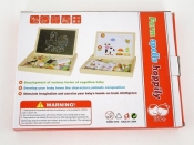 Tablica magnetyczna Adar dwustronna, biała z flamastrem, czarna z kredą, w drewnianym boksie, puzzle magnetyczne (515840)