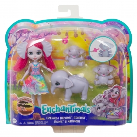Enchantimals: Rodzina - Esmeralda Elephant + słonie (GJX43/GTM30)