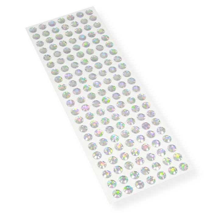 Kryształki samoprzylepne srebrne 10mm