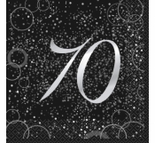 Serwetki Godan glitz 70 urodziny - różne 330 mm x 330 mm (57484)
