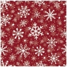 Serwetki Płatki śniegu czerwone 33x33cm 20szt
