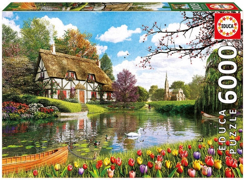 Puzzle 6000 Wiosna w domku nad jeziorem
	 (16784)