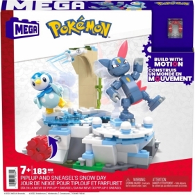 Klocki Mega Pokemon Śnieżny dzień Piplupa i Sneasela 183 elementy (HKT20)