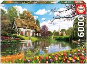 Puzzle 6000 Wiosna w domku nad jeziorem (16784)