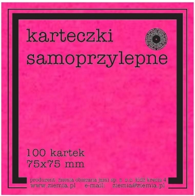 Karteczki samoprzylepne Fluo 75x75mm 100K róż