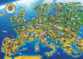 Artpuzzle, Puzzle 2000: Mapa z zabytkami Europy (5484)