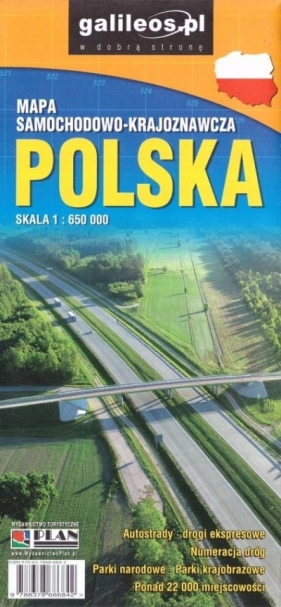 Polska. Mapa samochodowo - krajoznawcza w skali 1:650 000