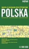 Polska 1:1 000 000 mapa z kodami pocztowymi PIĘTKA