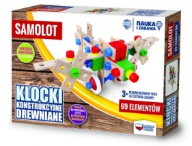 Klocki konstrukcyjne drewniane samolot