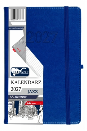 Kalendarz 2027 A5 dzienny Jazz - niebieski