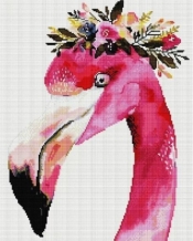 Mozaika diamentowa - Portret flaminga 40x50cm