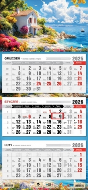 Kalendarz 2026 trójdzielny płaska główka - Romantico