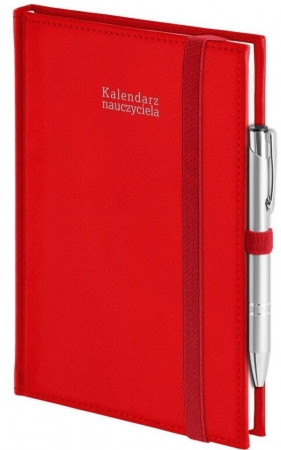 Kalendarz naucz. 2026/2027 B5 tyg. Piko czerwony
