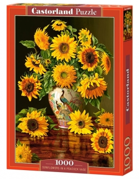Puzzle 1000: Sunflowers in a Peacock Vase (C-103843)