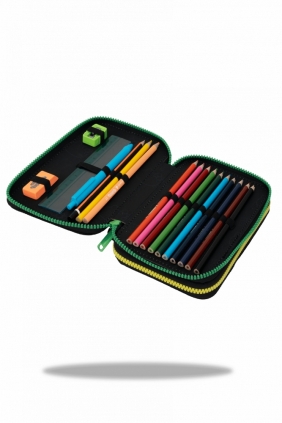 Coolpack, Piórnik podwójny z wyposażeniem Jumper 2 Hello Kitty - Black Neon (F066034)