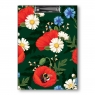 DESKA Z KLIPEM A4 T0127 KWIATY POLSKIE MAKI W ZIELENI FOLIA MAT NIERYSUJĄCA