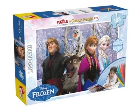 Puzzle dwustronne 108 Kraina Lodu + 8 flamastrów (46843) - <br />