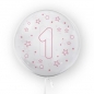 Tuban, Balon 45cm cyfra 1 - Gwiazdki, różowy (TB 3684)